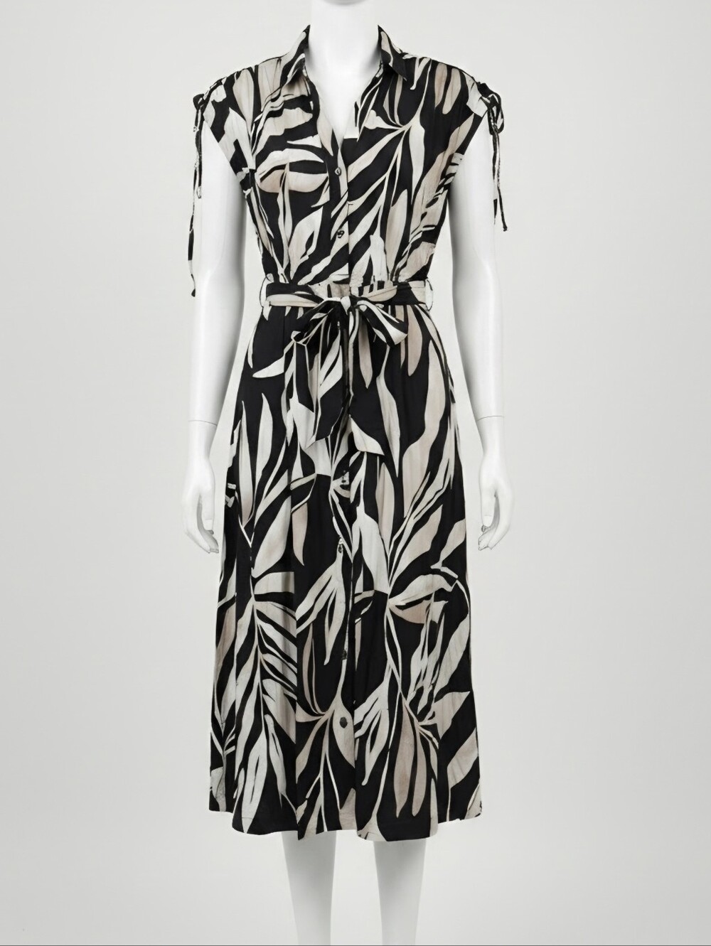 TIME & TRUE SHORT SLEEVE MIDI SHIRT DRESS